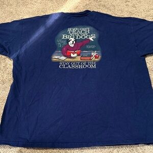 Big Dogs Teacher Tee Shirt XXL Blue Vintage